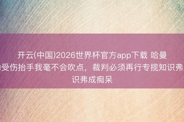 开云(中国)2026世界杯官方app下载 哈曼：聚勒受伤抬手我毫不会吹点，裁判必须再行专揽知识弗成痴呆