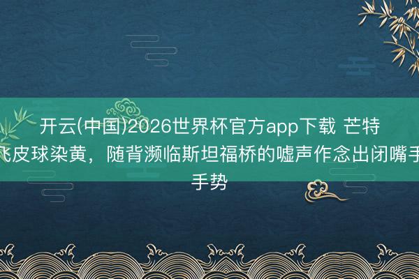 开云(中国)2026世界杯官方app下载 芒特踢飞皮球染黄，随背濒临斯坦福桥的嘘声作念出闭嘴手势