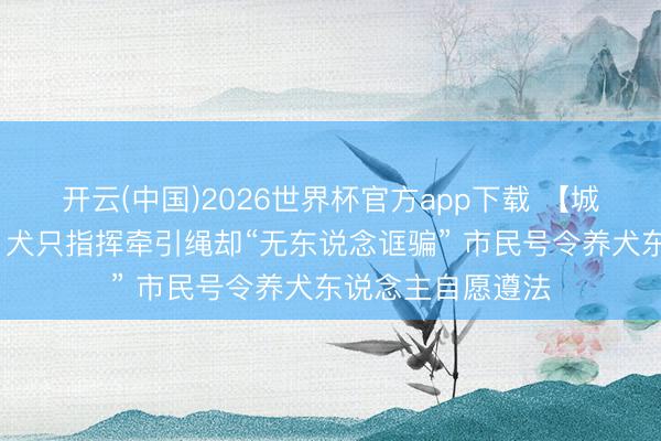 开云(中国)2026世界杯官方app下载 【城市斯文·曝光台】犬只指挥牵引绳却“无东说念诓骗” 市民号令养犬东说念主自愿遵法