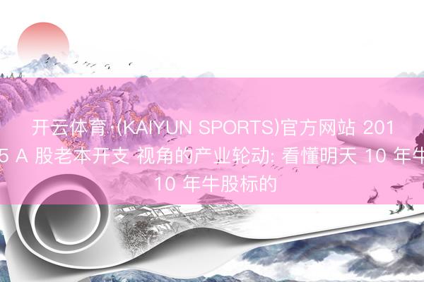 开云体育·(KAIYUN SPORTS)官方网站 2010–2025 A 股老本开支 视角的产业轮动: 看懂明天 10 年牛股标的