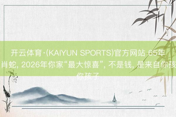 开云体育·(KAIYUN SPORTS)官方网站 65年生肖蛇， 2026年你家“最大惊喜”， 不是钱， 是来自你孩子