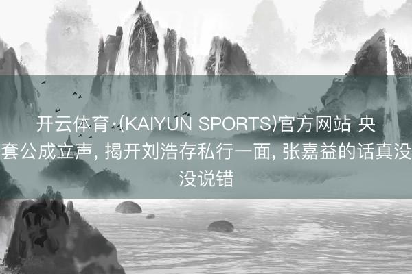 开云体育·(KAIYUN SPORTS)官方网站 央视一套公成立声， 揭开刘浩存私行一面， 张嘉益的话真没说错