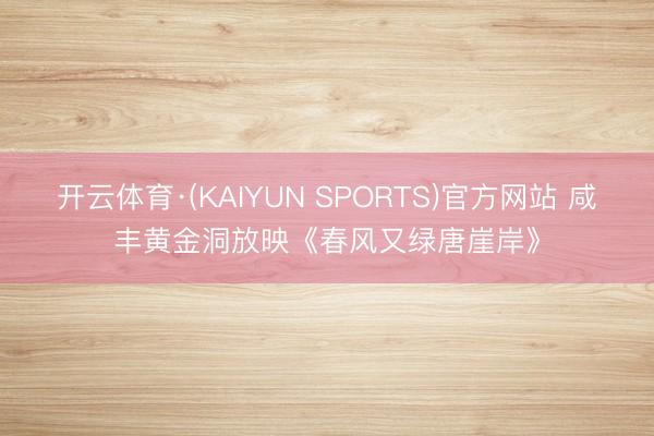 开云体育·(KAIYUN SPORTS)官方网站 咸丰黄金洞放映《春风又绿唐崖岸》